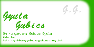 gyula gubics business card